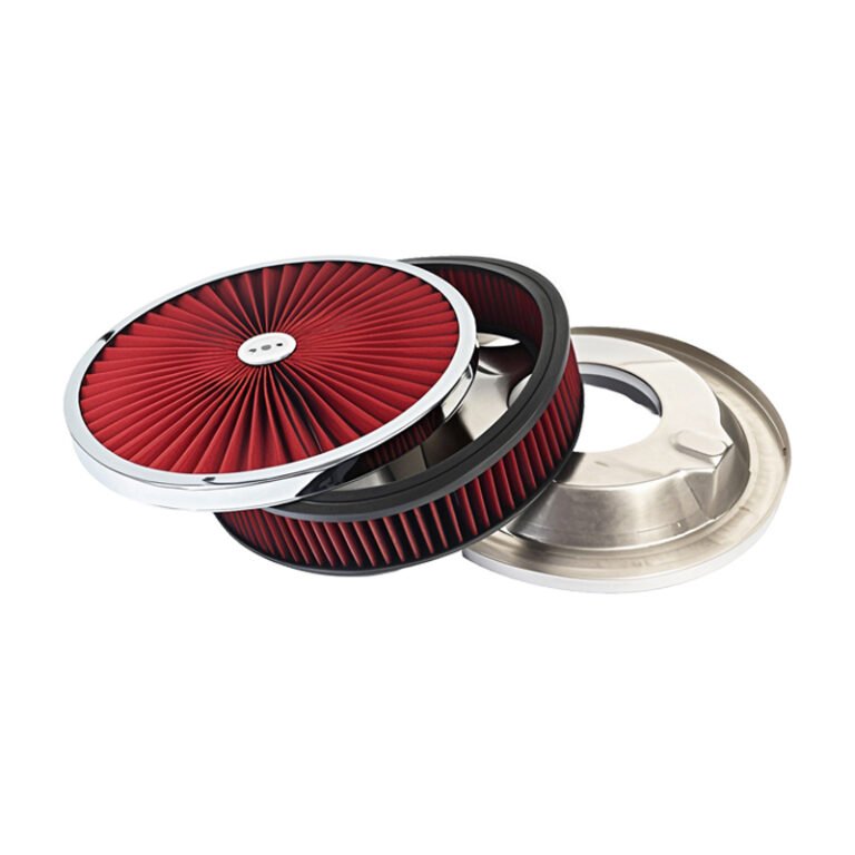 a close up of a round air cleaner