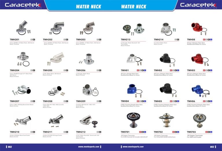 a screenshot of a catalog of water neck parts